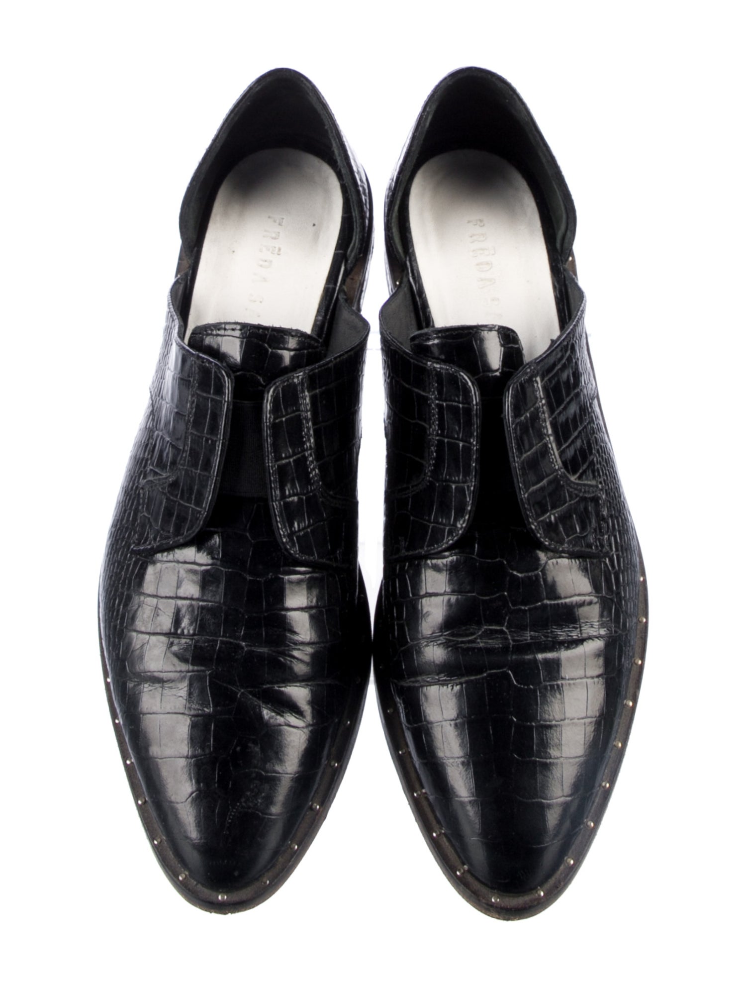 Freda Salvador Leather Printed D'Orsay Flats